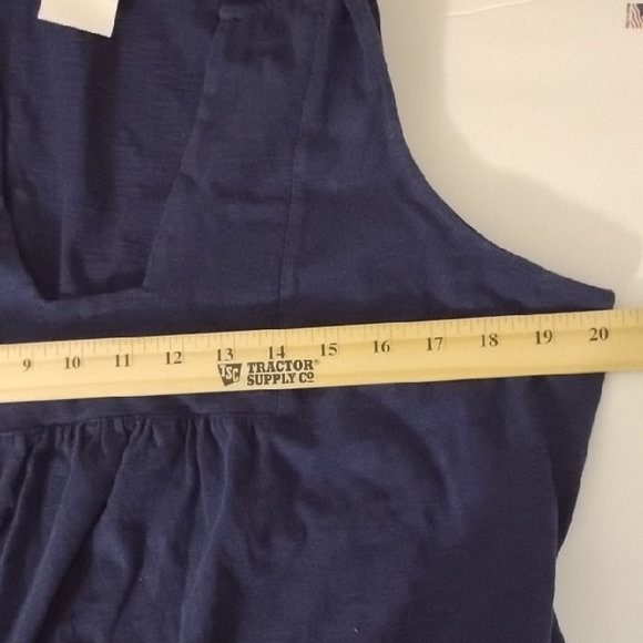 J. Crew Dark Blue Sleeveless Casual Preppy Classic Midi Dress With Pockets - Picture 14 of 14